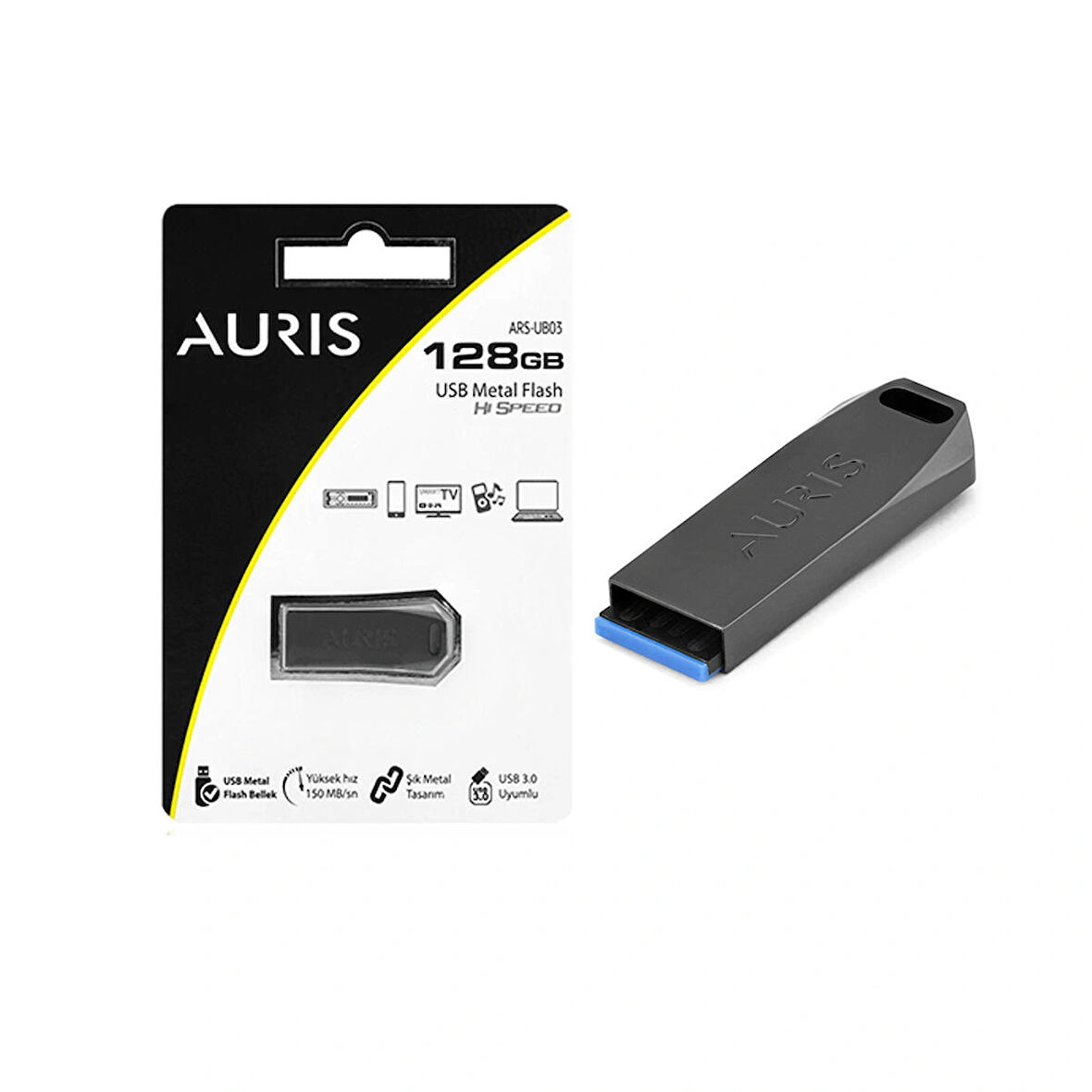 AURIS ARS-UB03 128GB USB 3.0 Metal Flash Bellek