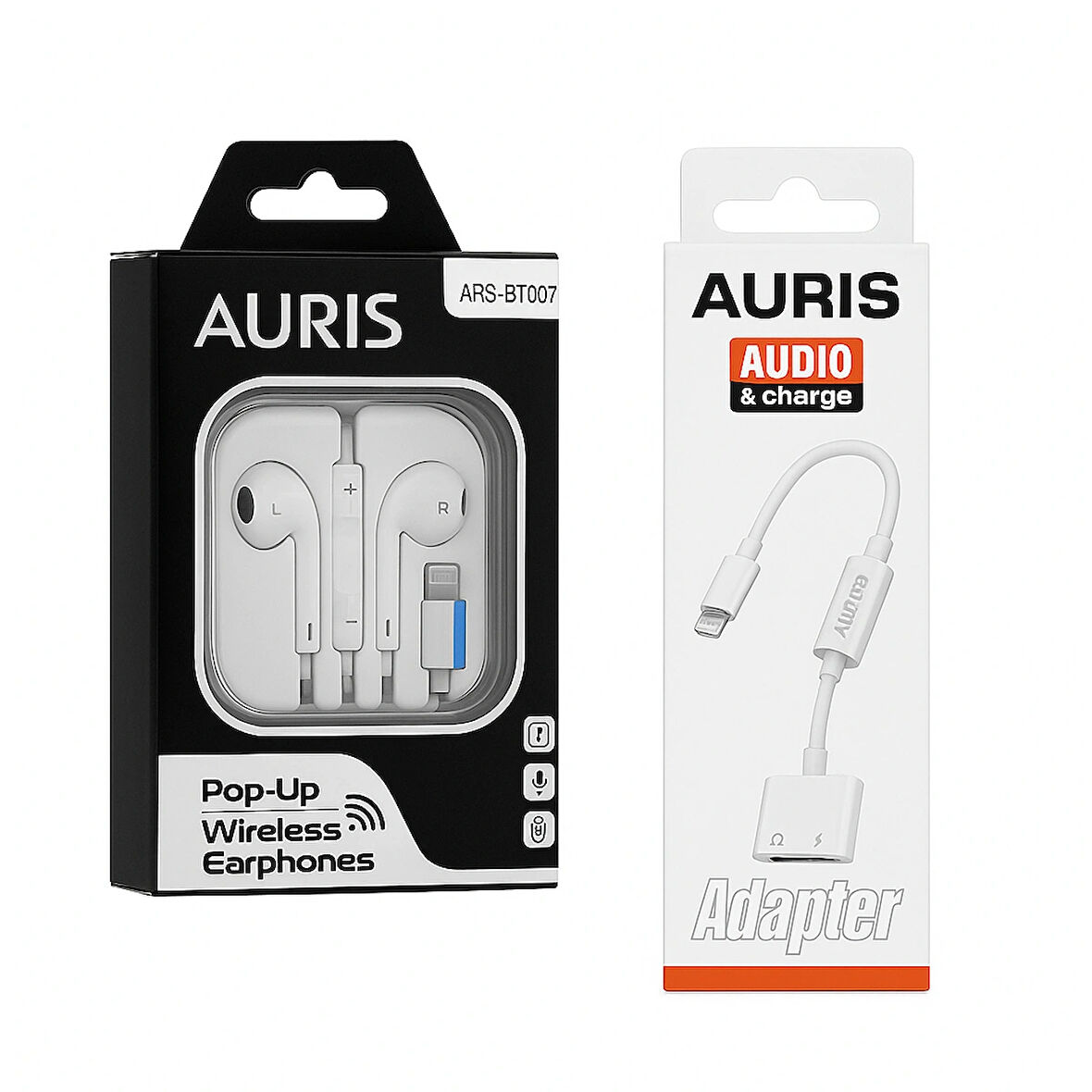 AURİS LİGHTNİNG KULAKLIK + ŞARJ & SES ADAPTÖRÜ