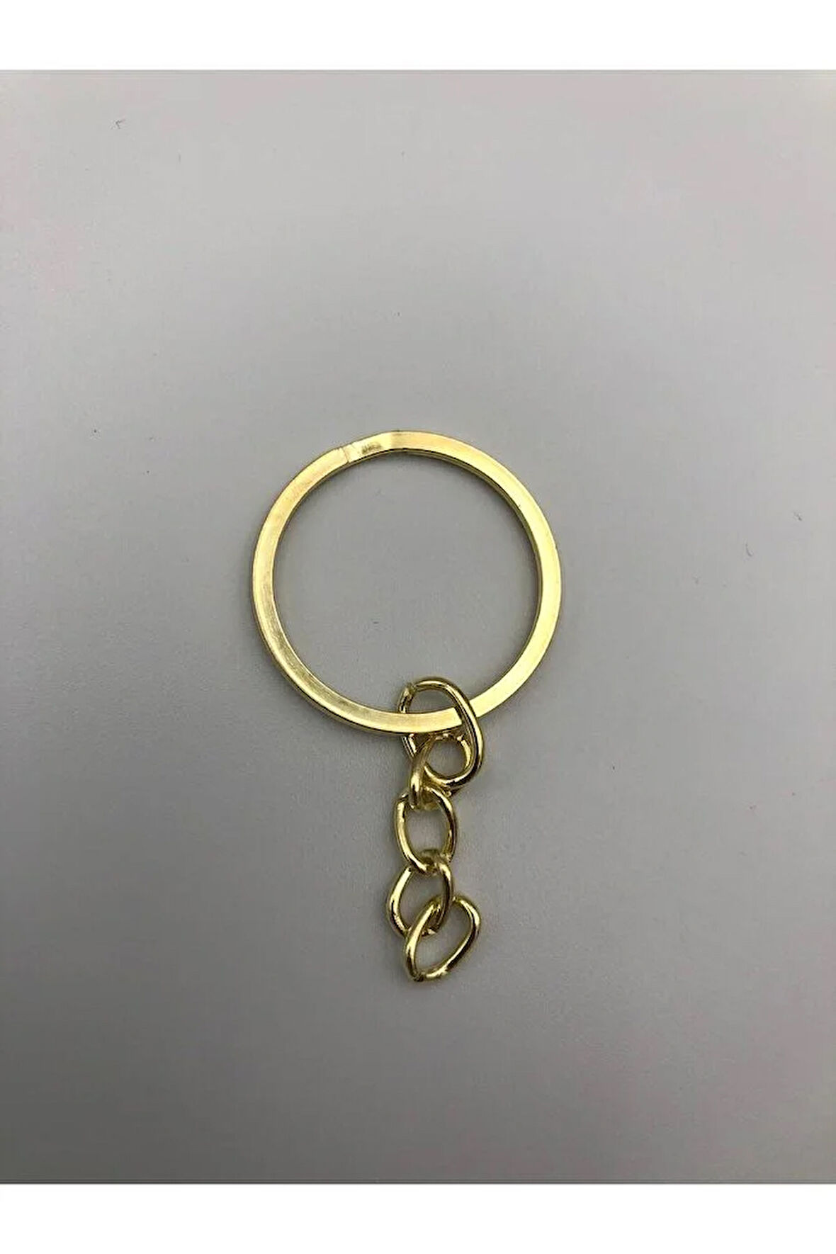 100 Adet 20 Mm Nikel Kaplama Zincirli Yassı Anahtarlık Halkası Nikel Kaplama