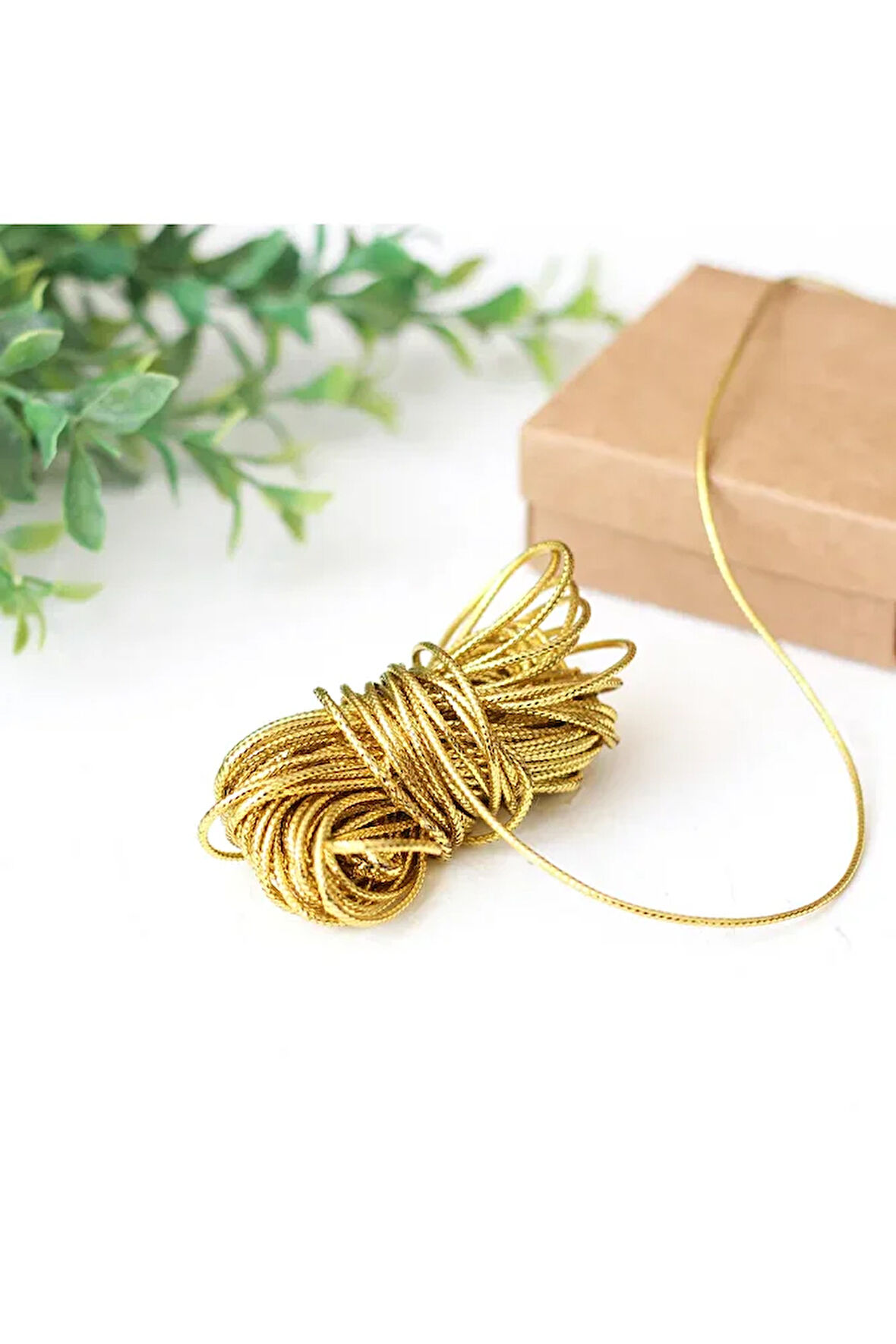 10 Metre (Altın - Gümüş) Rengi Dekoratif Simli Monofil İplik, Bileklik İpi, Takı İpi, Paket İpi