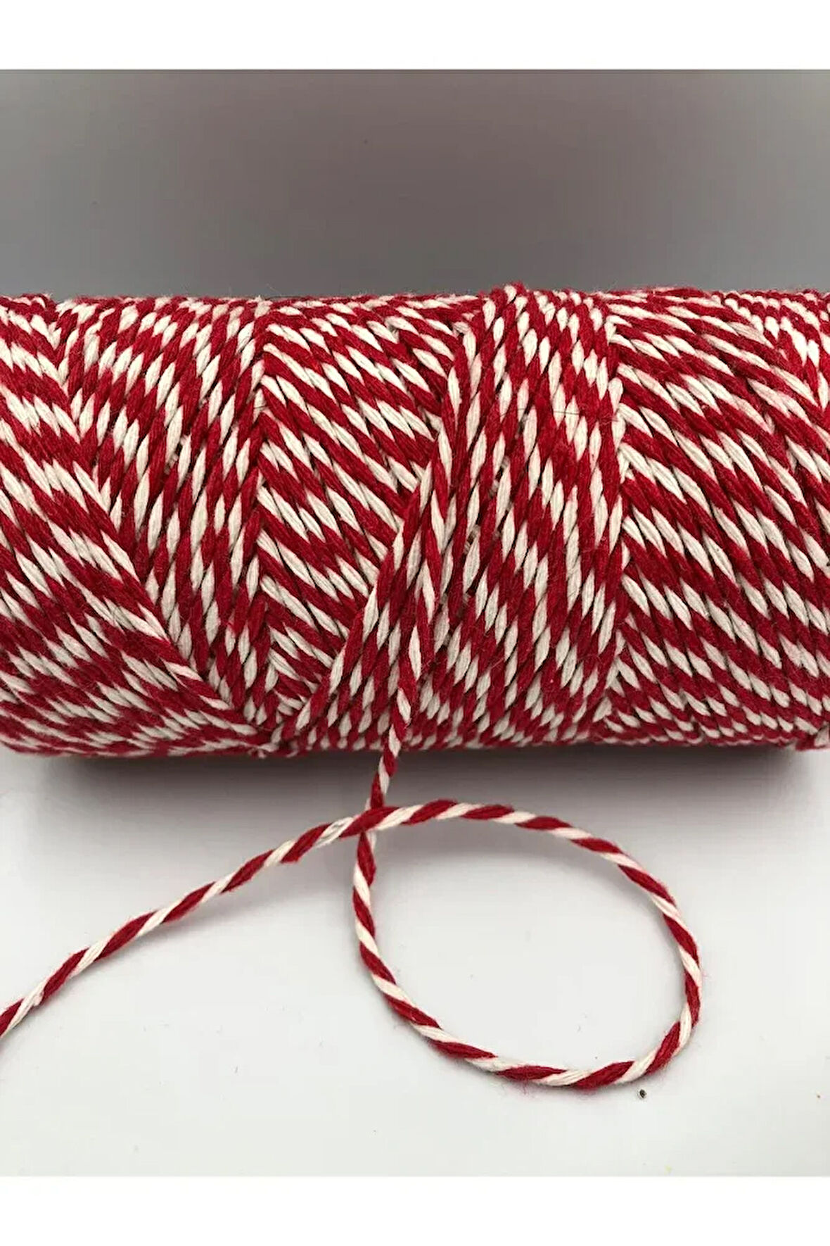 Marteniçka Bileklik Ipi Paketleme Ipi Bağlama Ipi Kırmızı Beyaz Renk 200 Mt- 200gr