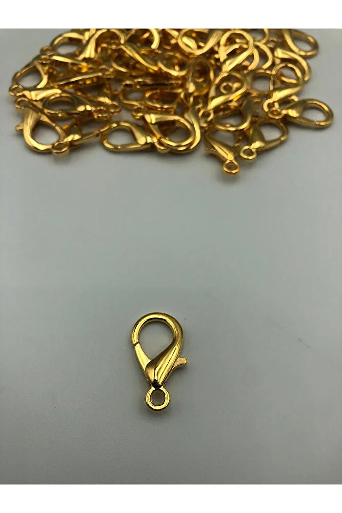 20 Adet - 24mm x 10mm Gold Renk Papağan Klips, Kilit Kanca, Kapama Klips, Kolye Ve Bileklik Kilidi
