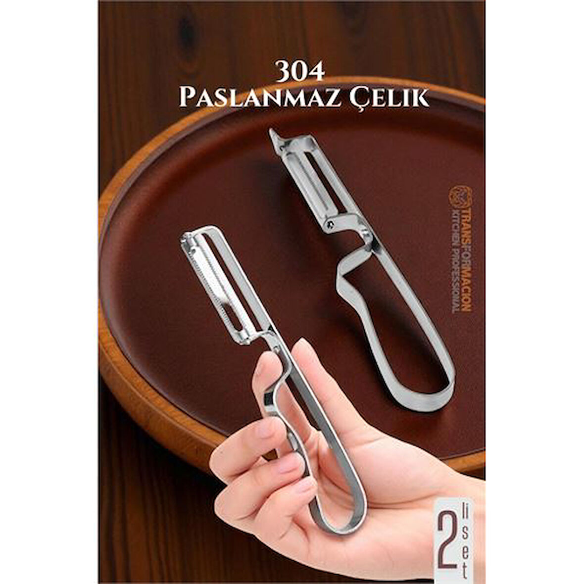 Soyacak Seti- Sebze Soyacağı Profesyonel Paslanmaz Çelik 2 li SET
