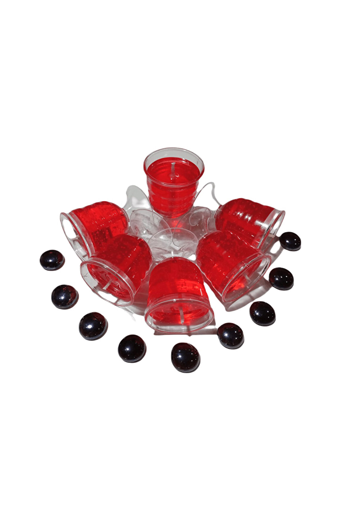 6 Adet Mini Şeffaf Kadeh Bardak Kokulu Jel Mum