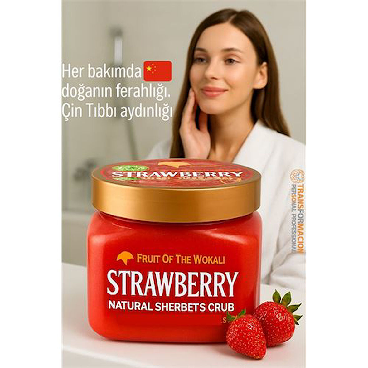 Modacar Profesyonel Çilek Doğal Peeling - Tüm Vücut Scrub 600 ml