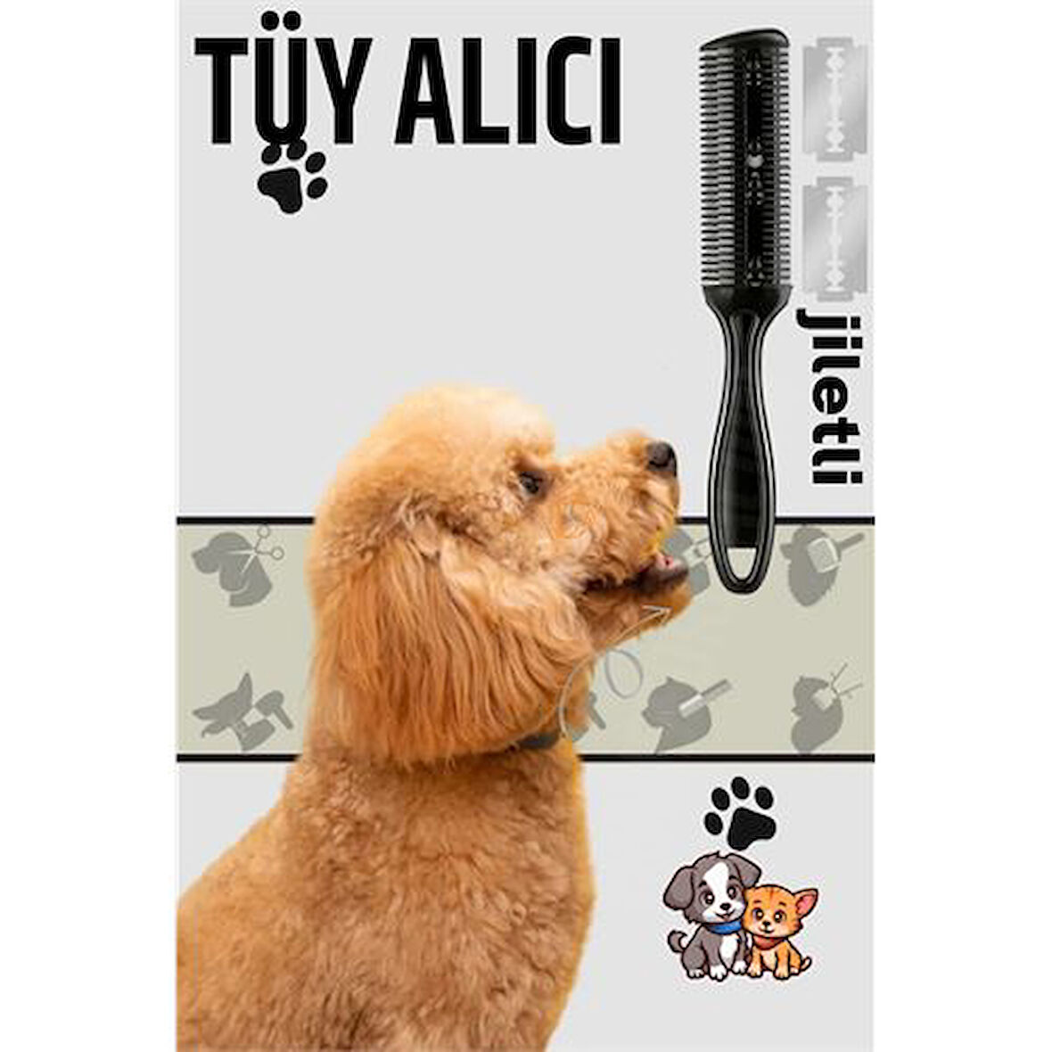 ModaCar Kedi ve Köpek Çift Jiletli Tüy Alma Tarağı