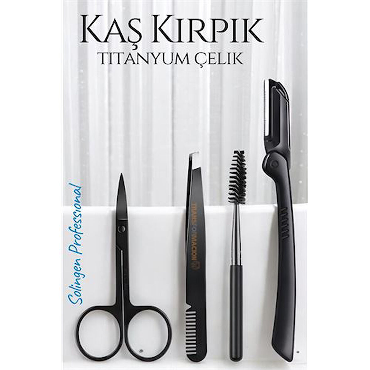 ModaCar Kirpik Kaş Bakım Kiti Titanyum Çelik Solingen
