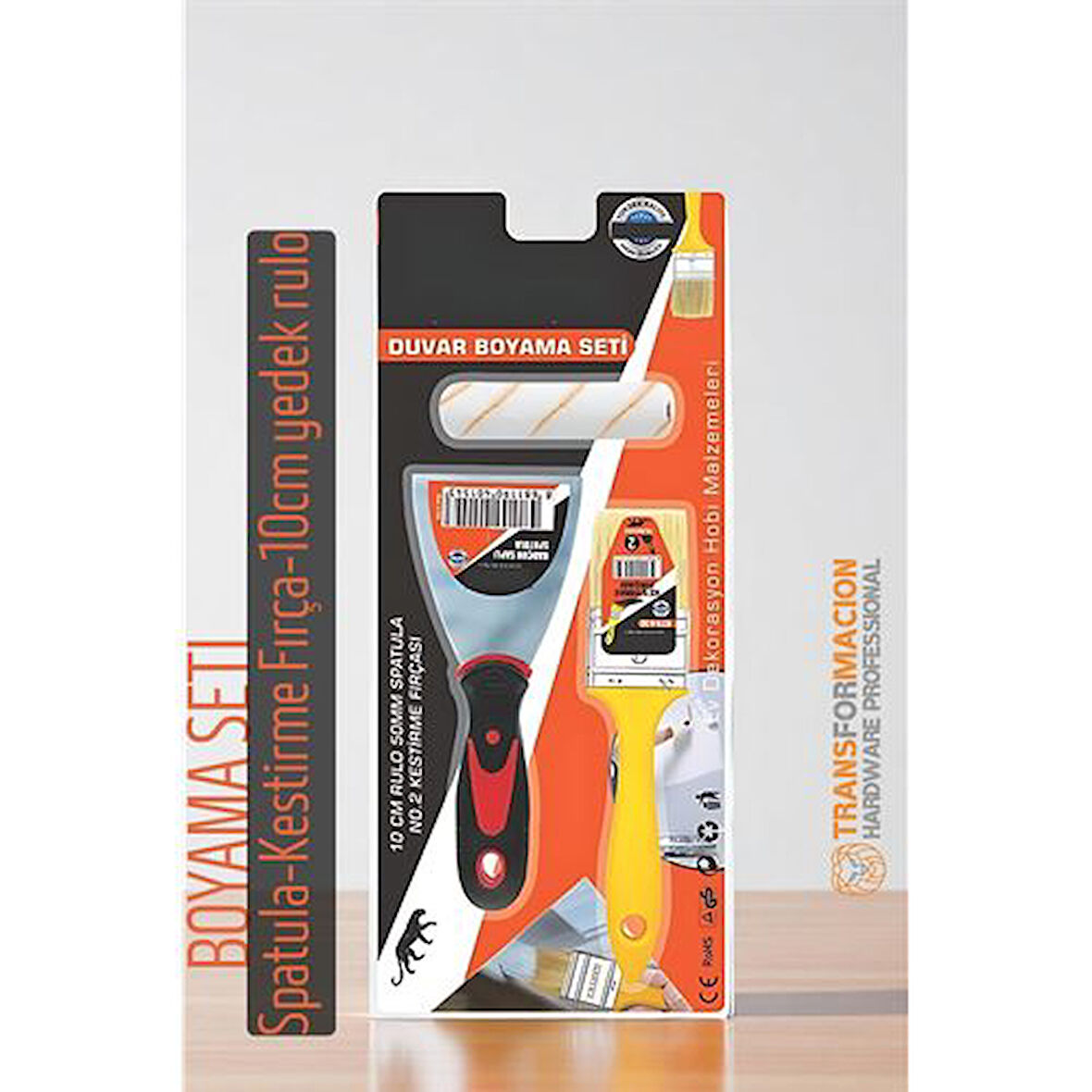 Modacar Boyama Seti - Spatula - Kestirme Fırça - 10cm yedek rulo