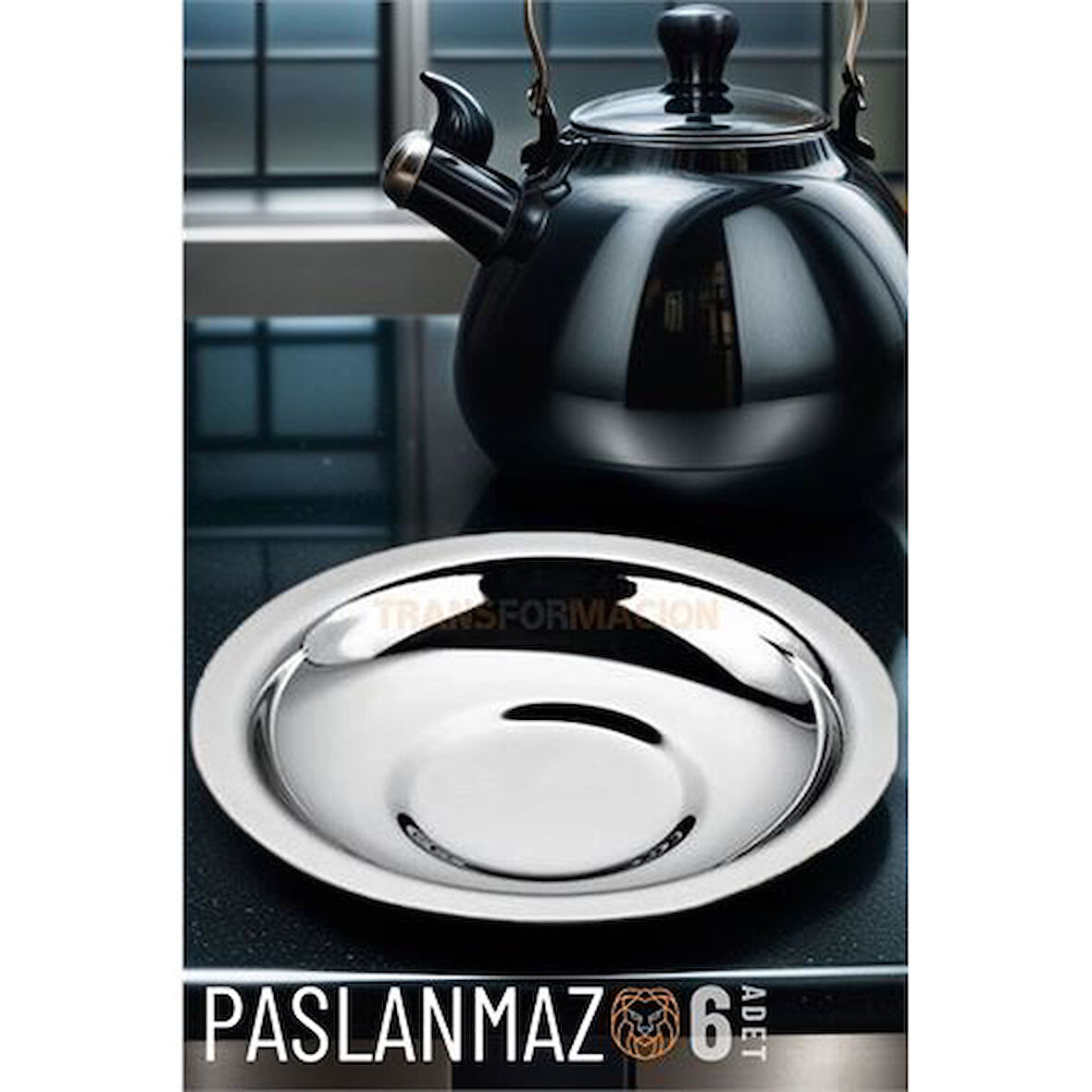 ModaCar Veneta 6 Adet Metal Çay Tabağı Seti