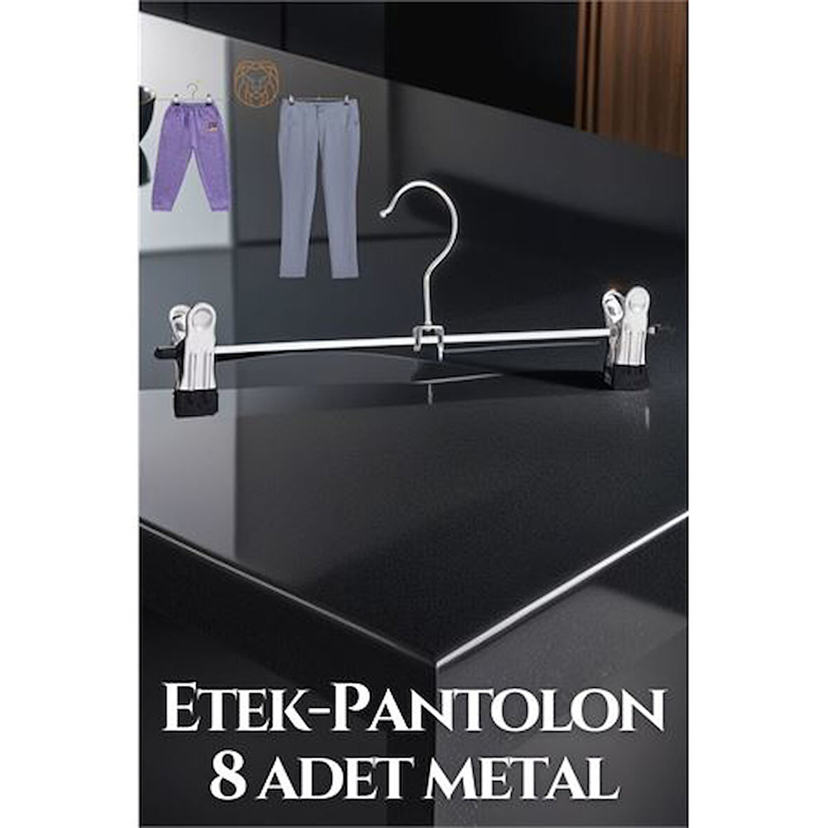 Modacar Metal Etek Pantolon Askısı - Mandallı Etek Askısı Pantolon Askısı 8 Adet