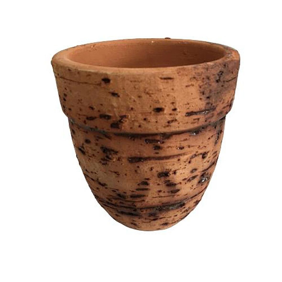 Antik Görünümlü Eskitme Toprak Saksı 12 cm x 12 cm