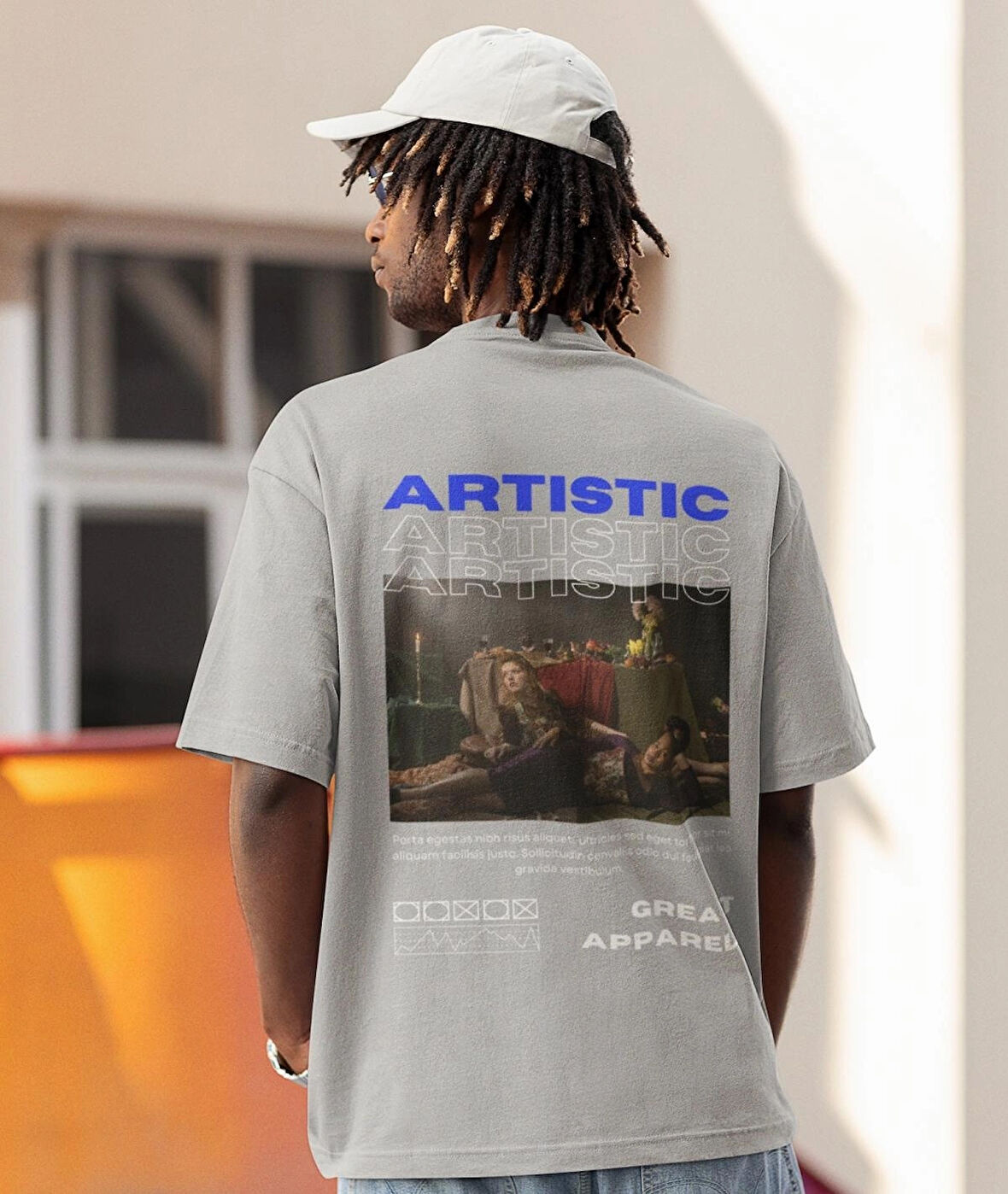 Kaliteli Artıstıc sanatsal baskılı unisex oversize T-shirt