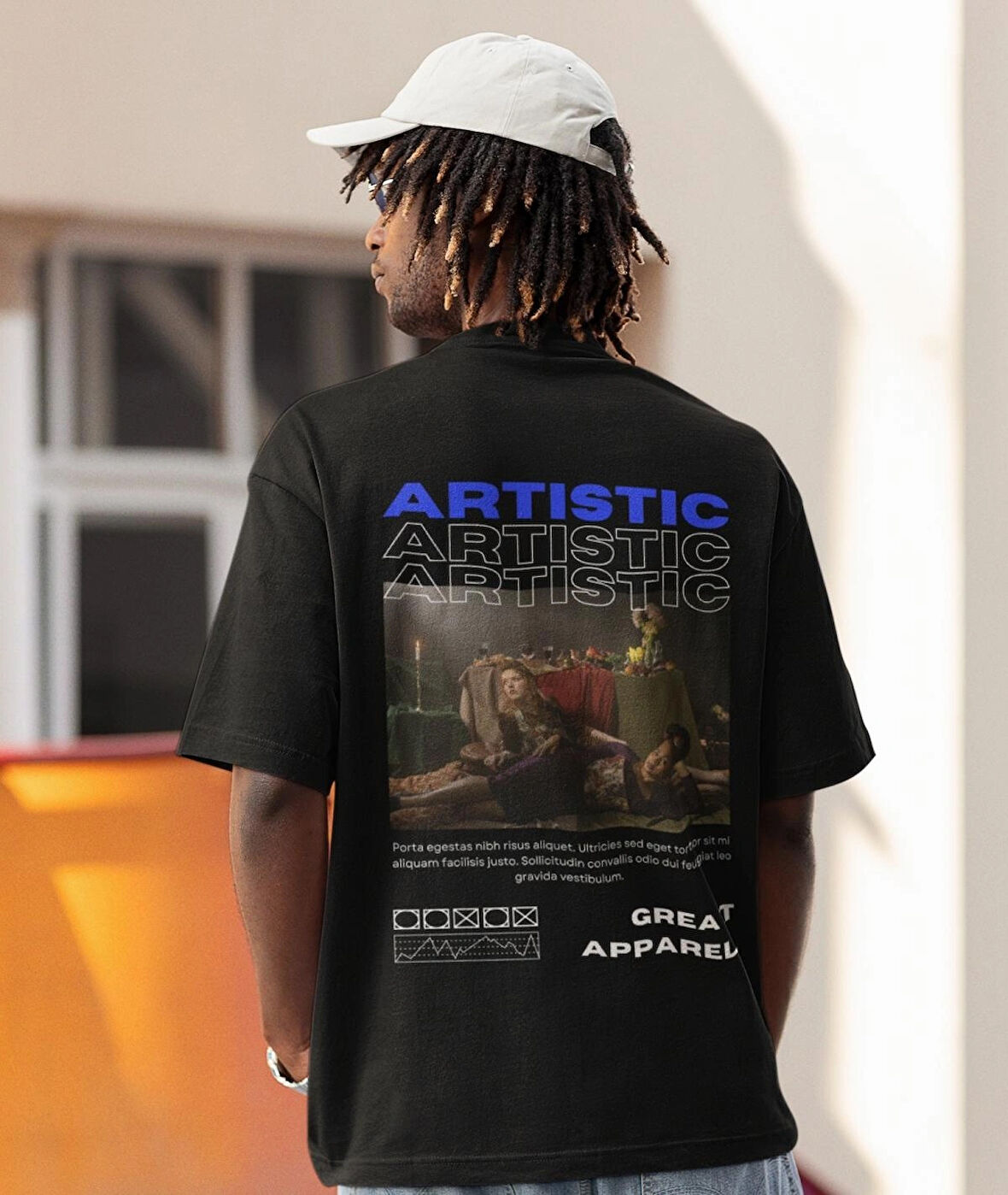 Kaliteli Artıstıc sanatsal baskılı unisex oversize T-shirt