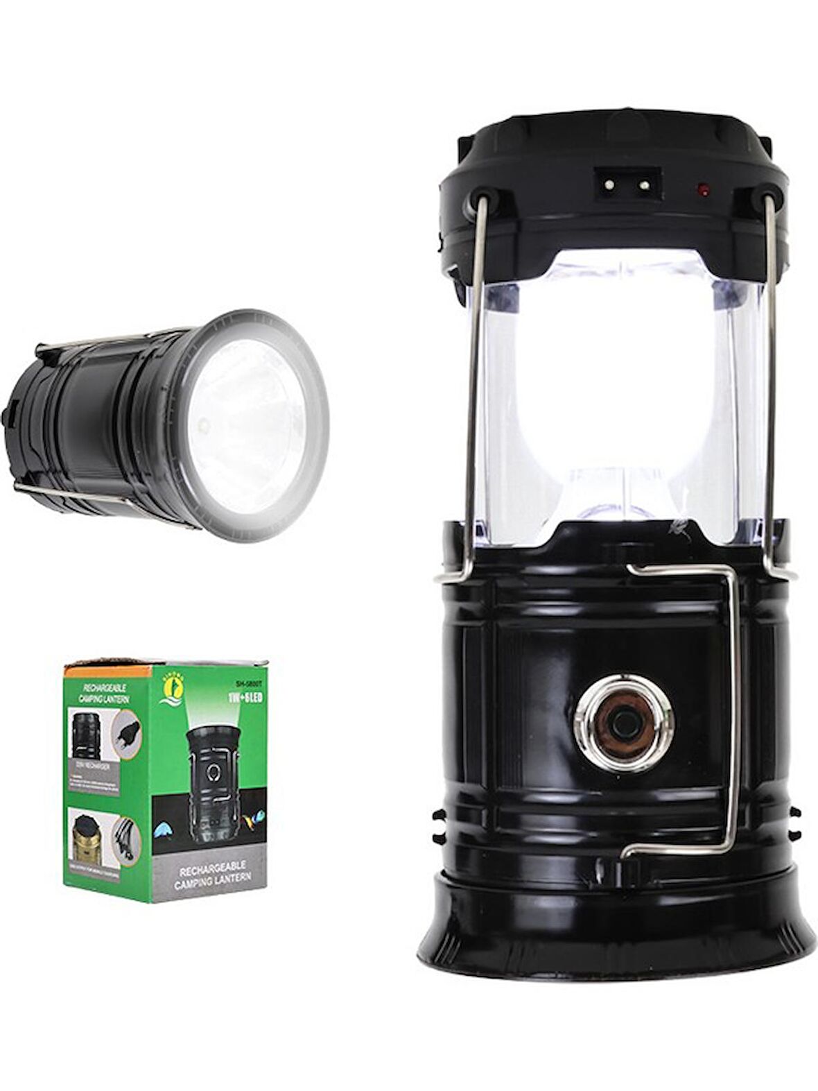 Powermaster SH-5800T 1W+6LED Solar+Şarjlı Kamp Lambası