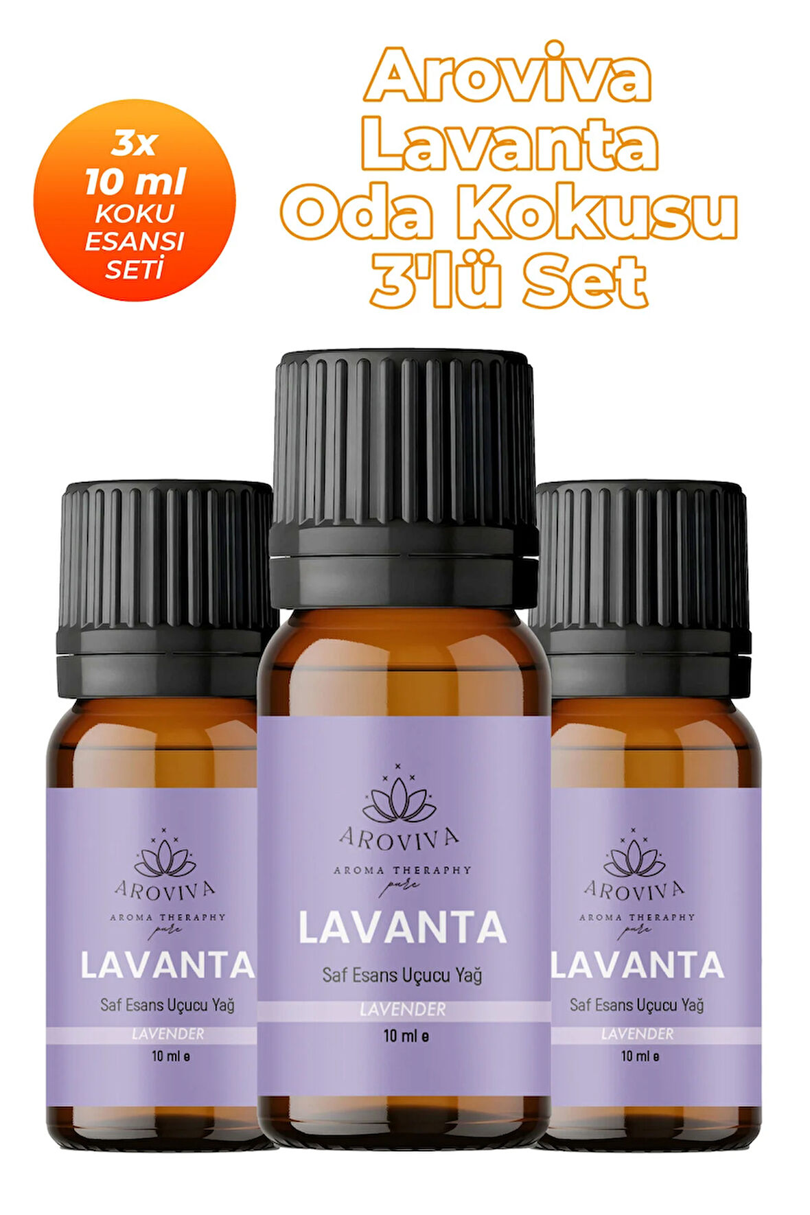 Lavanta Oda Kokusu 3'Lü Set- Doğal Esansiyel Uçucu Yağ, Difüzör Esansı, Buhurdanlık Yağı Lavanta Oda Kokusu 3'Lü Set- Doğal Esansiyel Uçucu Yağ, Difüzör Esansı, Buhurdanlık Yağı