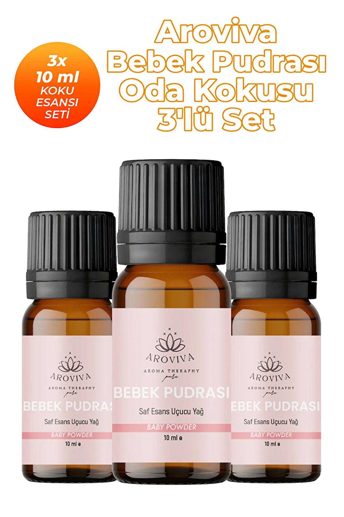 Bebek Pudrası Oda Kokusu 3'Lü Set- Doğal Esansiyel Uçucu Yağ, Difüzör Esansı, Buhurdanlık Yağı Bebek Pudrası Oda Kokusu 3'Lü Set- Doğal Esansiyel Uçucu Yağ, Difüzör Esansı, Buhurdanlık Yağı