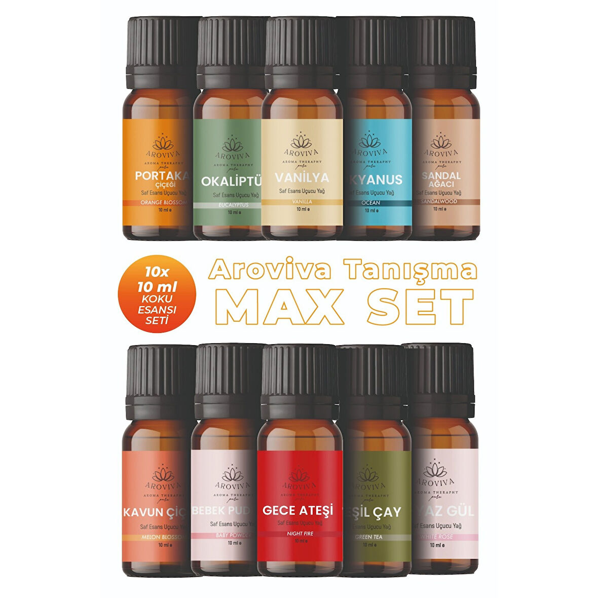 Tanışma Koleksiyonu Oda Kokusu 10'Lu Set – Doğal Esansiyel Uçucu Yağ,Difüzör Esansı,Buhurdanlık Yağı Tanışma Koleksiyon Esansiyel Uçucu Koku Yağı Buhurdanlık Yağı Difüzör Esansı 10'Lu Set 10x10ml