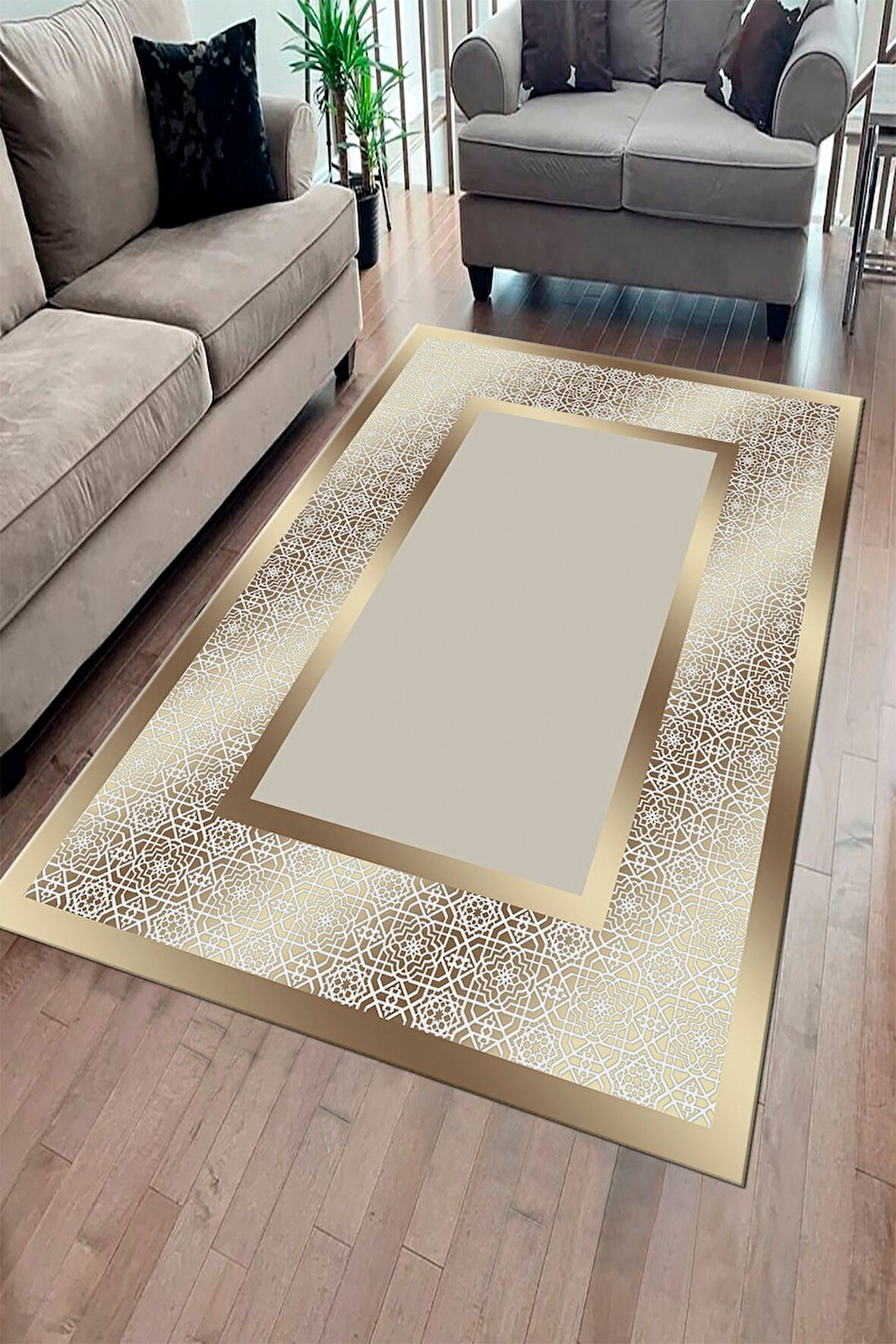 GOLD Modern Çerçeve Desen Halı B1327