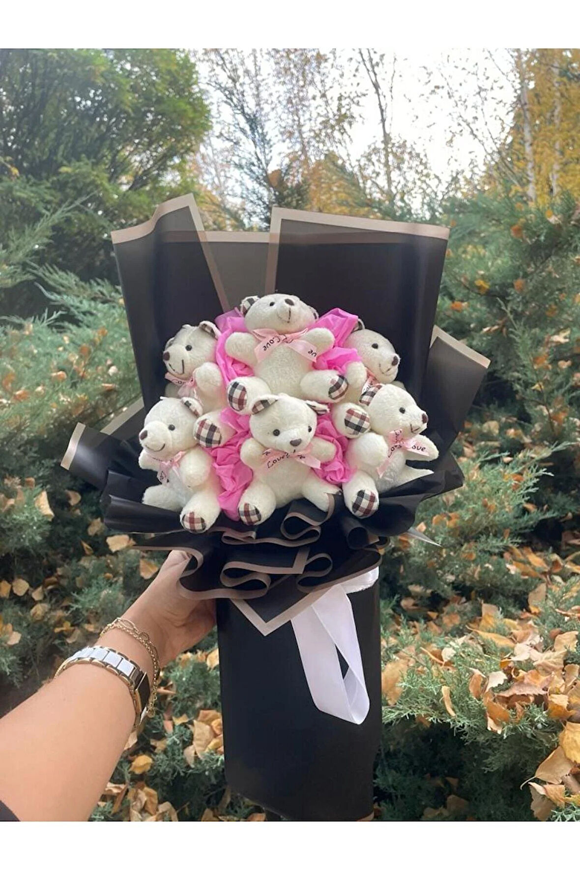 Sevgiliye Hediye 6lı Ayıcık Buketi - Romantik Hediye - Dogum Gunu Hediyesi