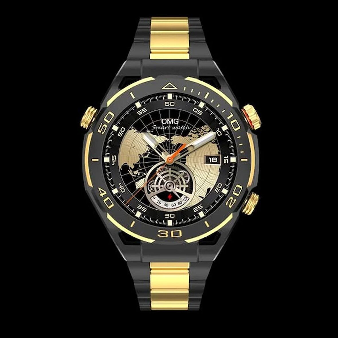 SK 4 PRO GOLD  SİYAH ŞIK TASARIM AMOLED EKRAN 49 MM AKILLI SAAT