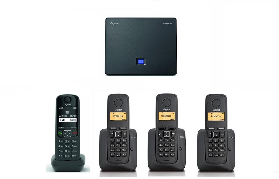 Gigaset AS690 IP 4 Dahili Dect Telsiz Kablosuz Telefon Santrali