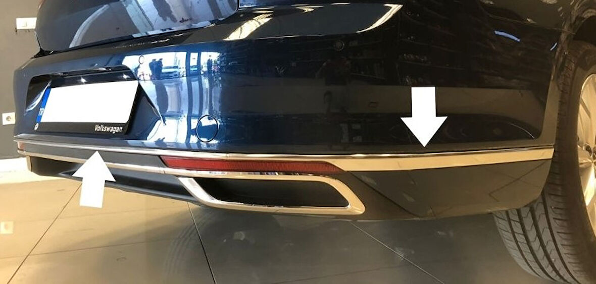 Arka Tampon Çıtası Krom 3 Parça Passat B8.5 SD 2019 Ve Sonrası Modeller İçin