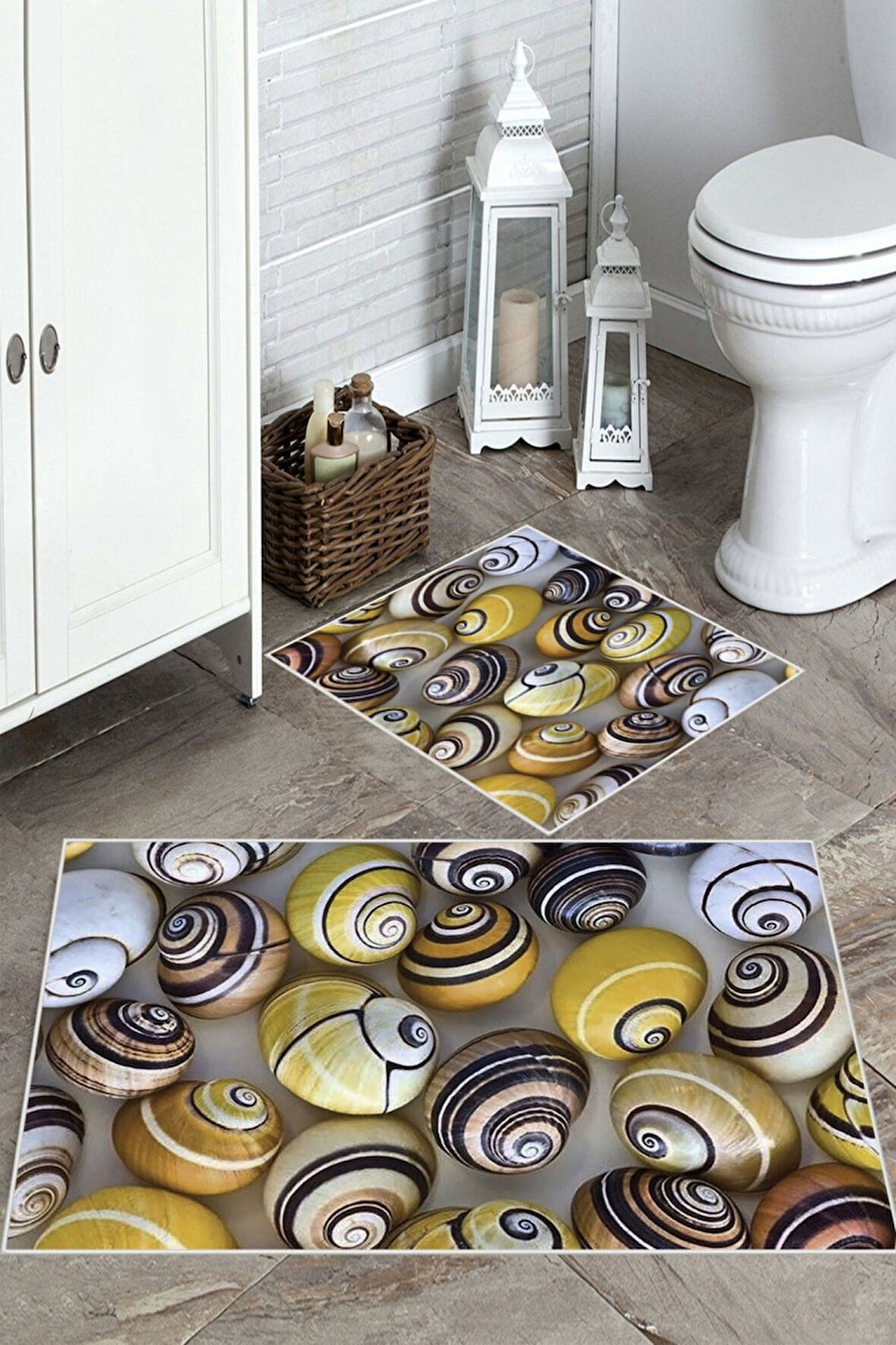 Multi  Kaymaz Taban Tasarım Banyo Paspas  BP-13