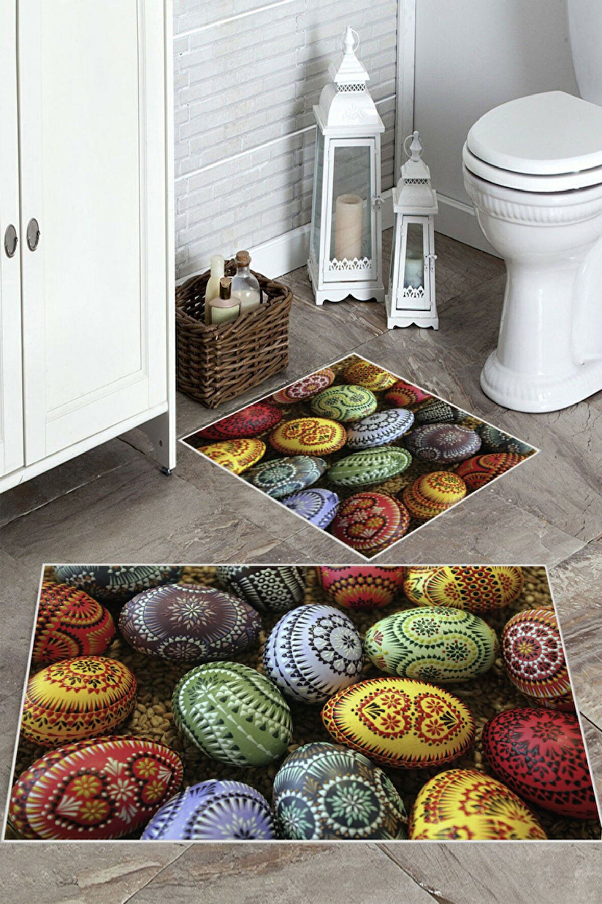 Multi  Kaymaz Taban Tasarım Banyo Paspas  BP-17