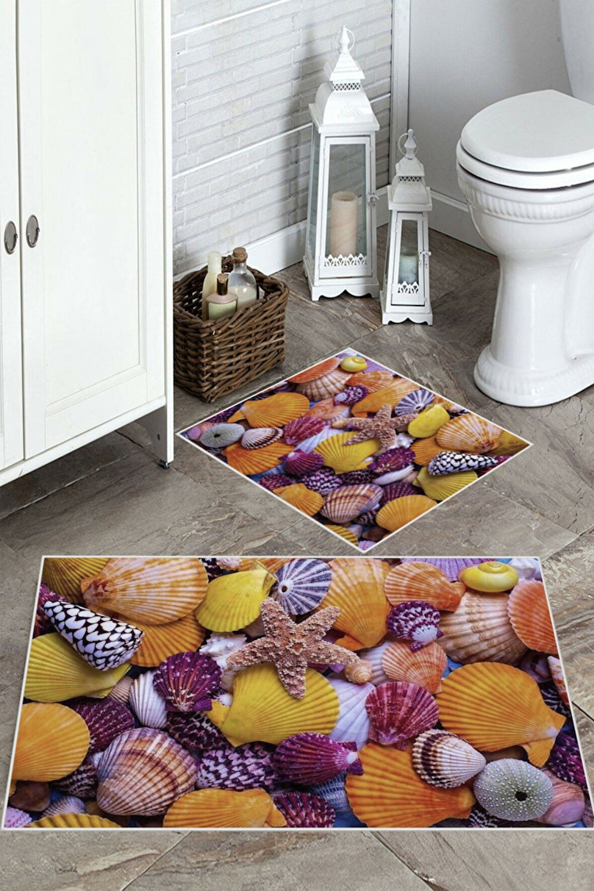 Multi  Kaymaz Taban Deniz Taş Tema Banyo Paspas  BP-19