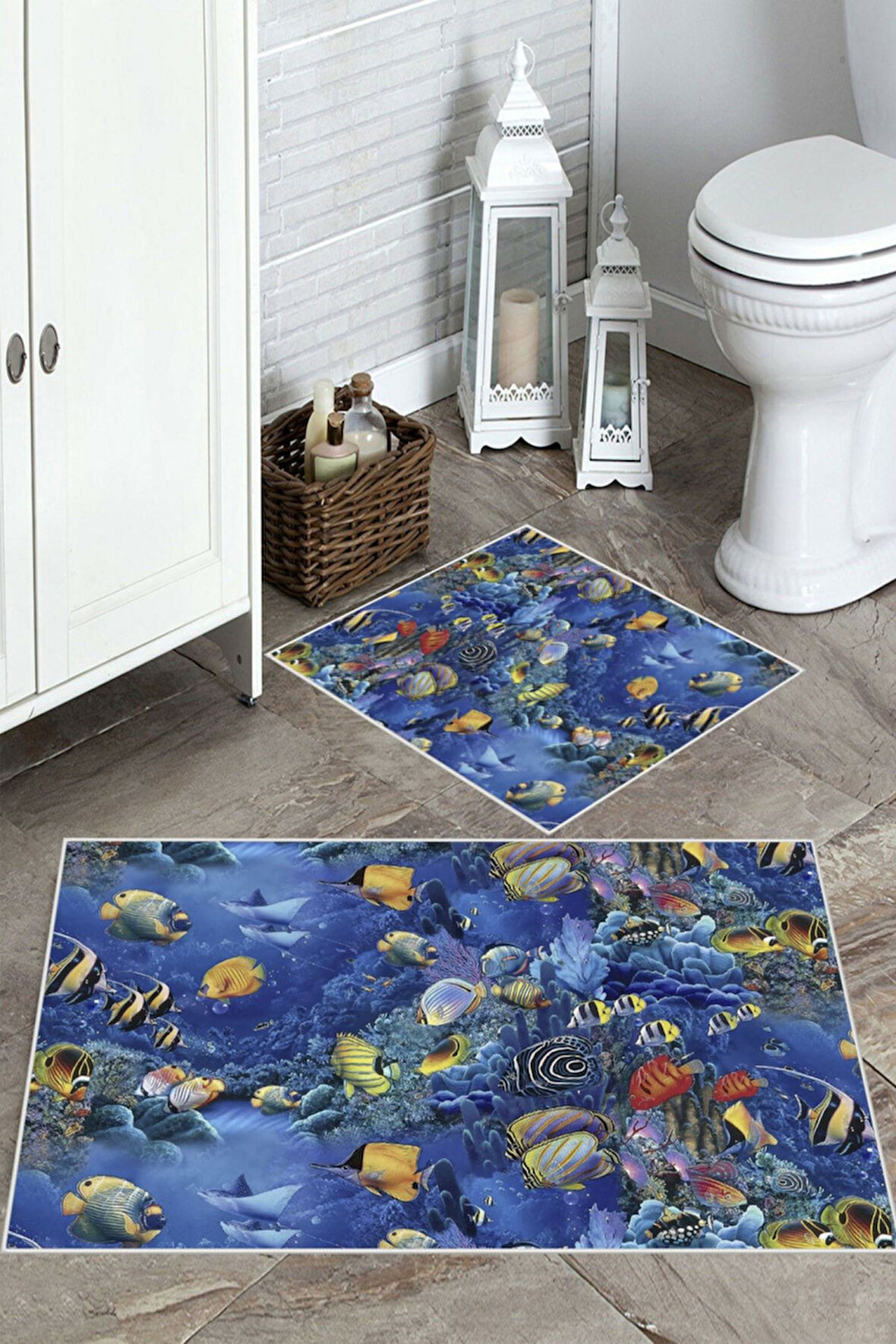 Multi  Kaymaz Taban Akvaryum Tema Banyo Paspas  BP-25