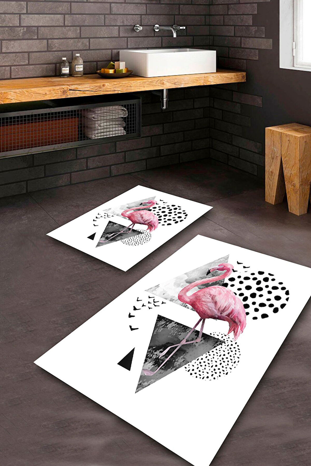 Beyaz Pvc Deri Kaymaz Taban Flamingo Banyo Klozet Takımı Saçaksız BPS-1441