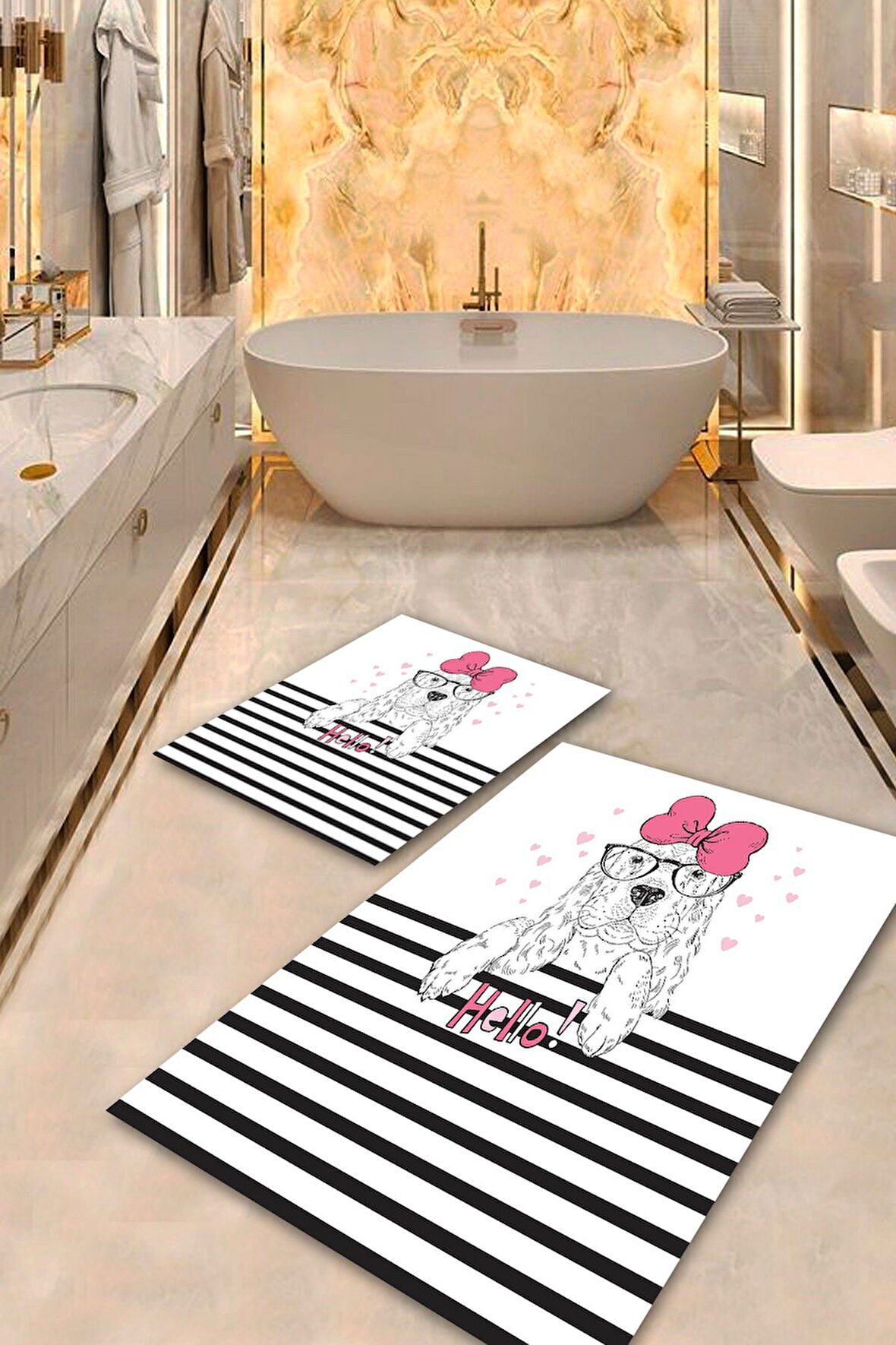 Beyaz Pvc Deri Kaymaz Taban Sevimli Banyo Klozet Takımı Saçaksız BPS-1577