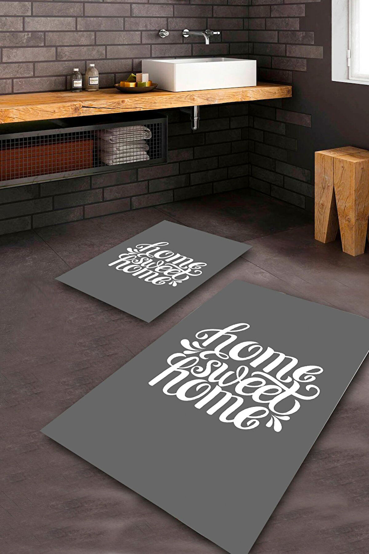 Antrasit Pvc Deri Kaymaz Taban Home Banyo Klozet Takımı Saçaksız BPS-1616