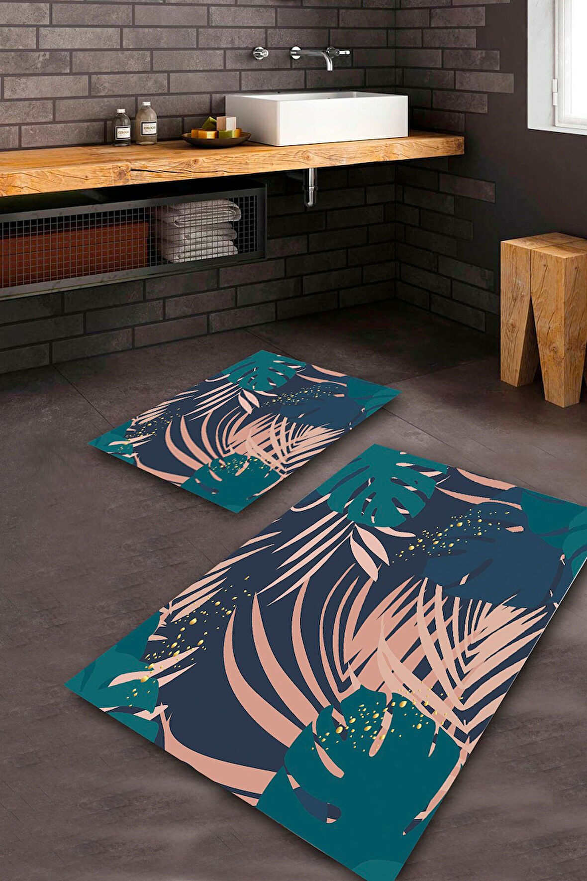 Multi Pvc Deri Kaymaz Taban Tasarım Banyo Klozet Takımı Saçaksız BPS-5403