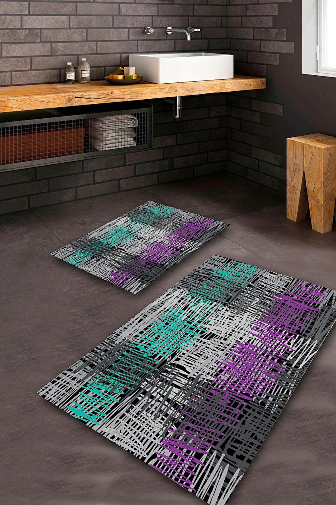 Multi Pvc Deri Kaymaz Taban Tasarım Banyo Klozet Takımı Saçaksız BPS-5434