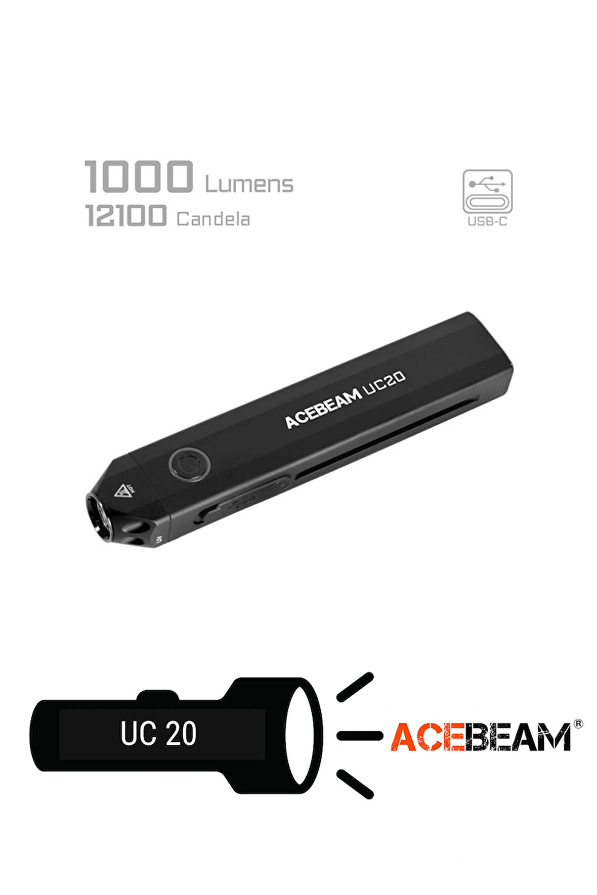 Acebeam Üç Işık Kaynağına Sahip UC20 Edc El Feneri