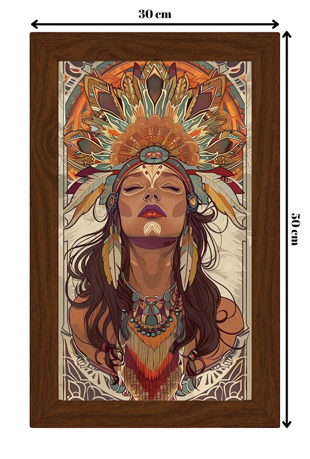 SERAMİK ÜZERİNE AHŞAP ÇERÇEVELİ 30x50cm TABLO NO:83