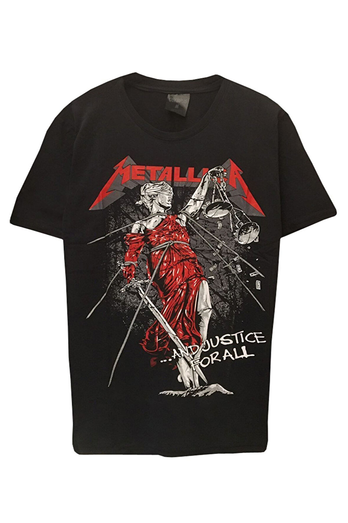 Unisex Rock Müzik Metallıca Baskılı Füme Tişört