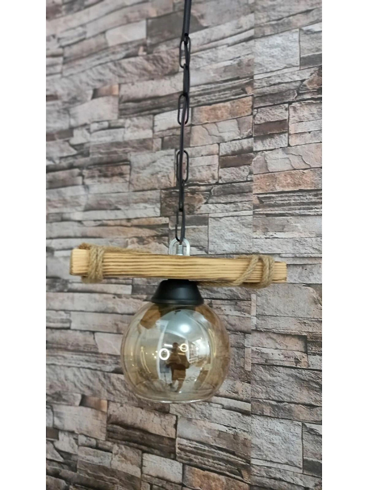 Camlı Rustik Avize