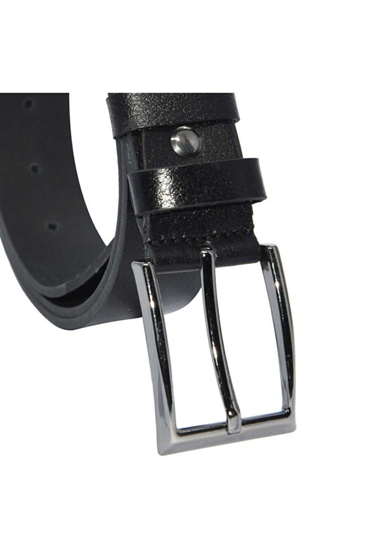 3.5 cm Tokalı %100 Gerçek Deri Garson Boy Çocuk Kemer Siyah