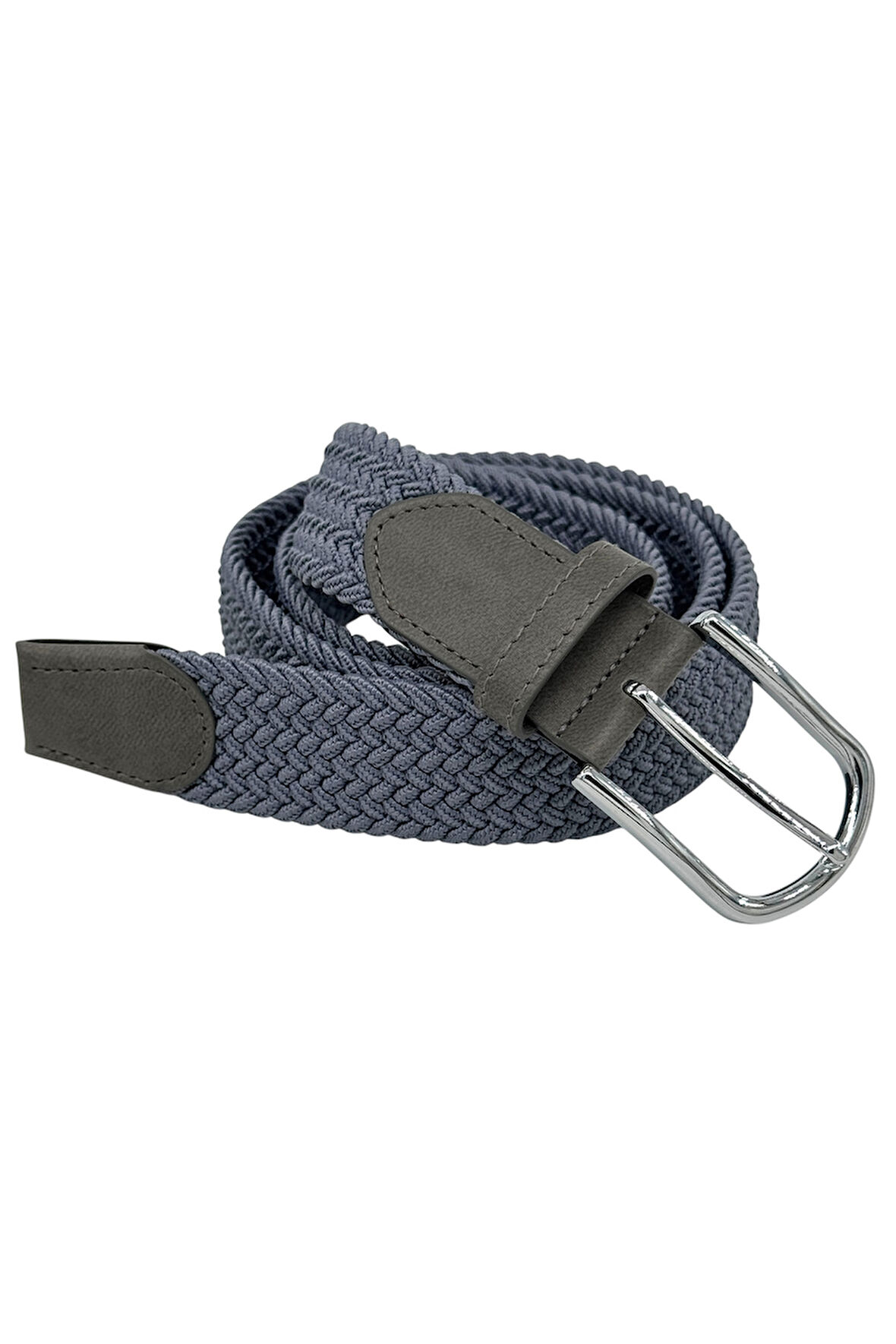 3.5 cm. Elastik Esnek Unisex Örgü Kemer Füme