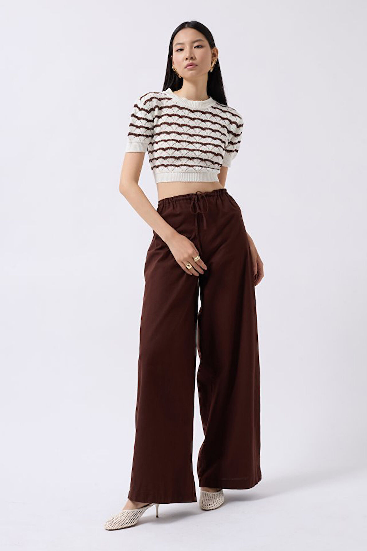 ASFSTORE Bağcık Detay Pamuklu Pantolon