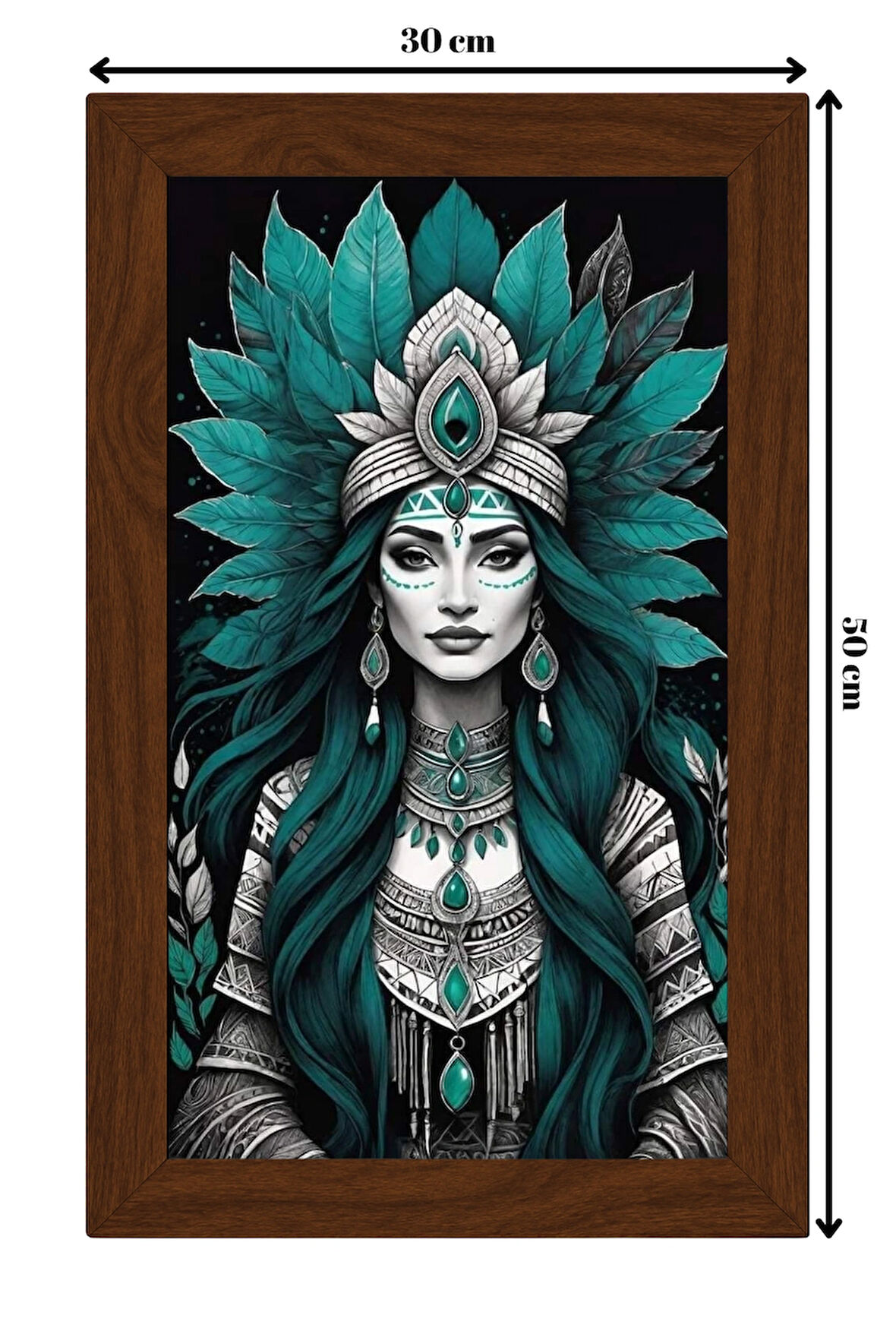 SERAMİK ÜZERİNE AHŞAP ÇERÇEVELİ 30x50cm TABLO NO:86