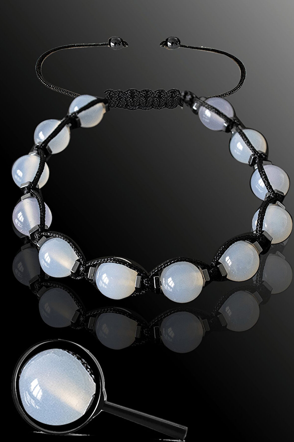 Sertifikalı Gerçek Hematit - Ay Taşı Bileklik - Ayarlamalı