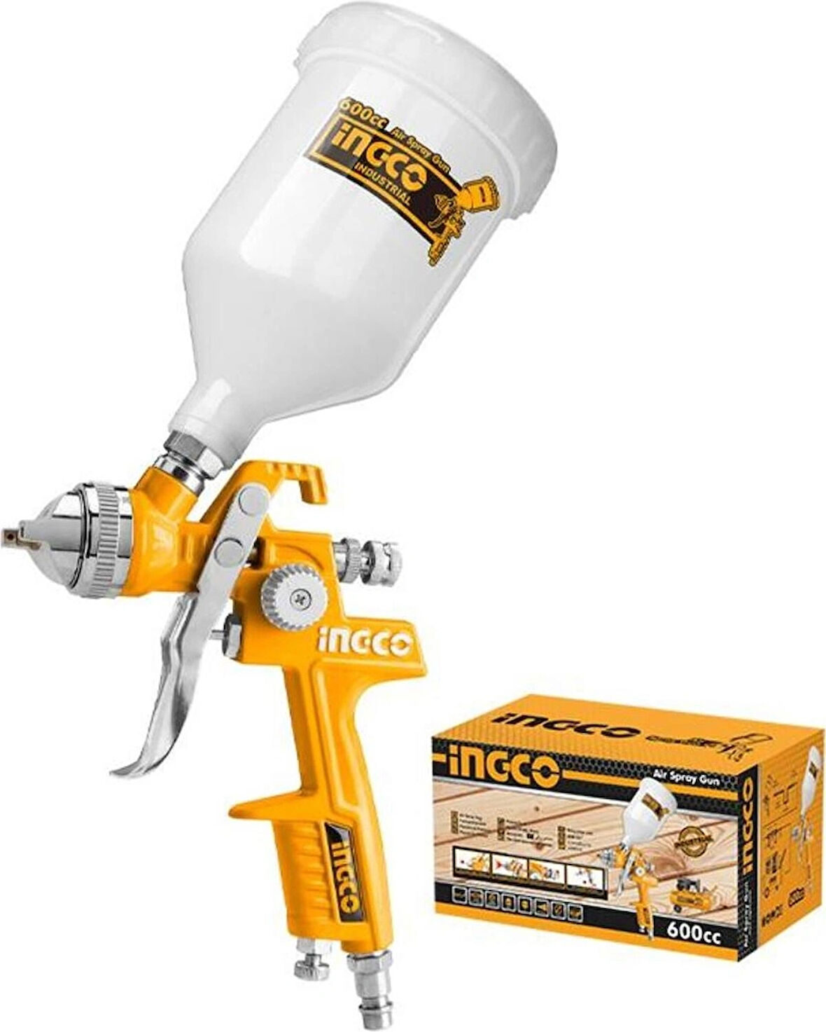 INGCO Endüstriyel Boya Hava Püskürtme Tabancası 600cc ASG1061