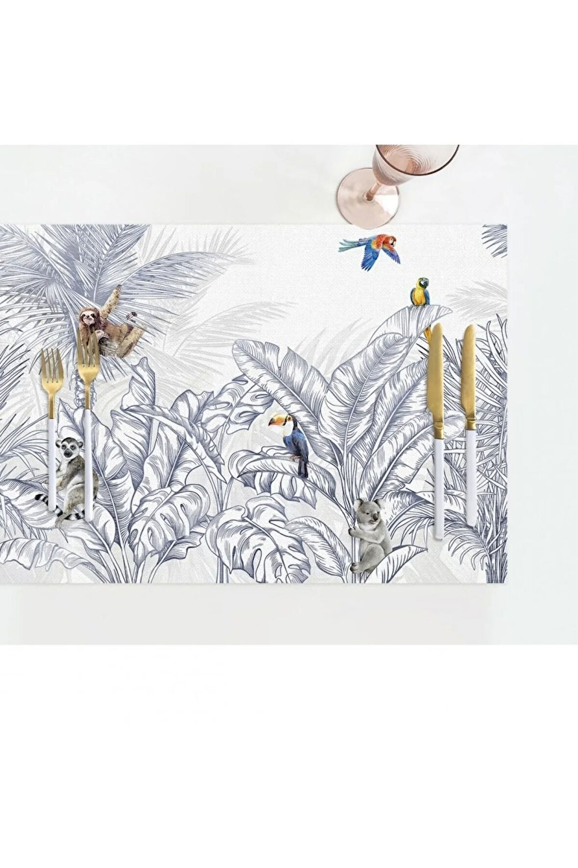 Çizgisel Tasarım Kumaş Amerikan Servis 4'lü Set 35x50cm (keten, Ulusl.yıkama Ve Solmama Sertifikası)