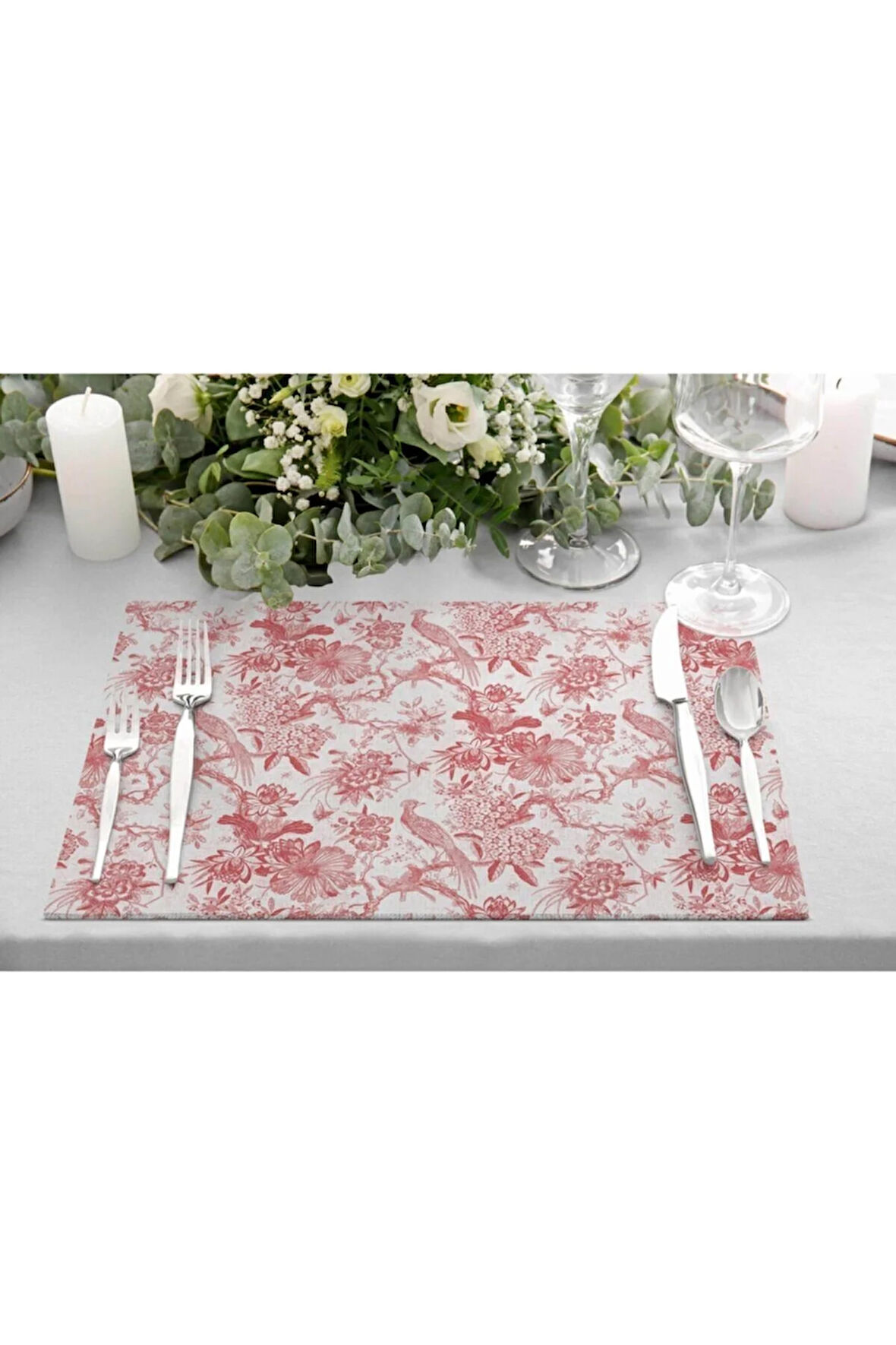 Red Garden Kumaş Amerikan Servis 4'lü Set 35x50 (keten Kumaş Ulusl. Yıkama Ve Solmama Sertifikası)