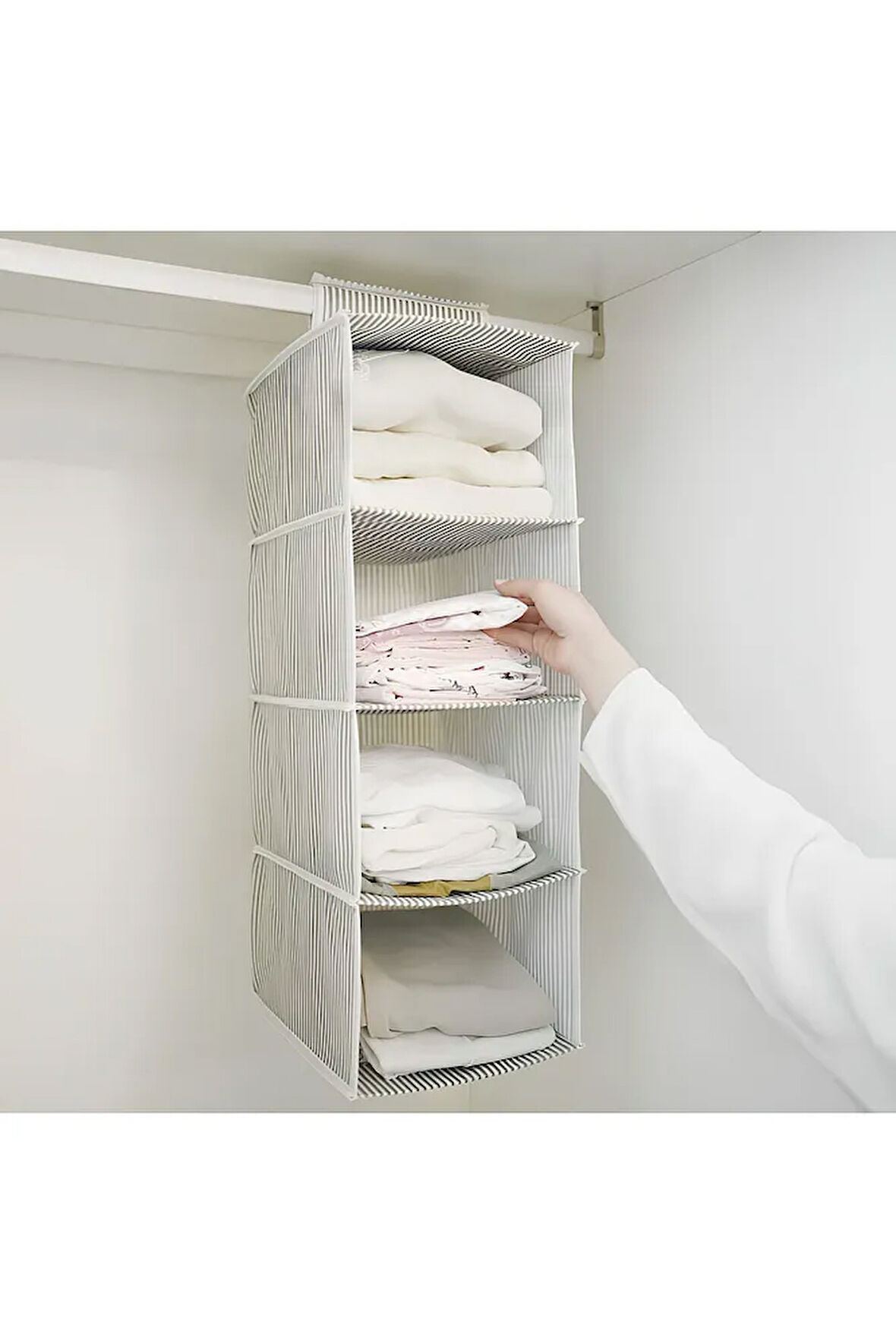 (3 ADET) ALAS Dolap İçi 4 Raflı Çok Katlı Dolap içi Düzenleyici Organizer 24*29*64 cm