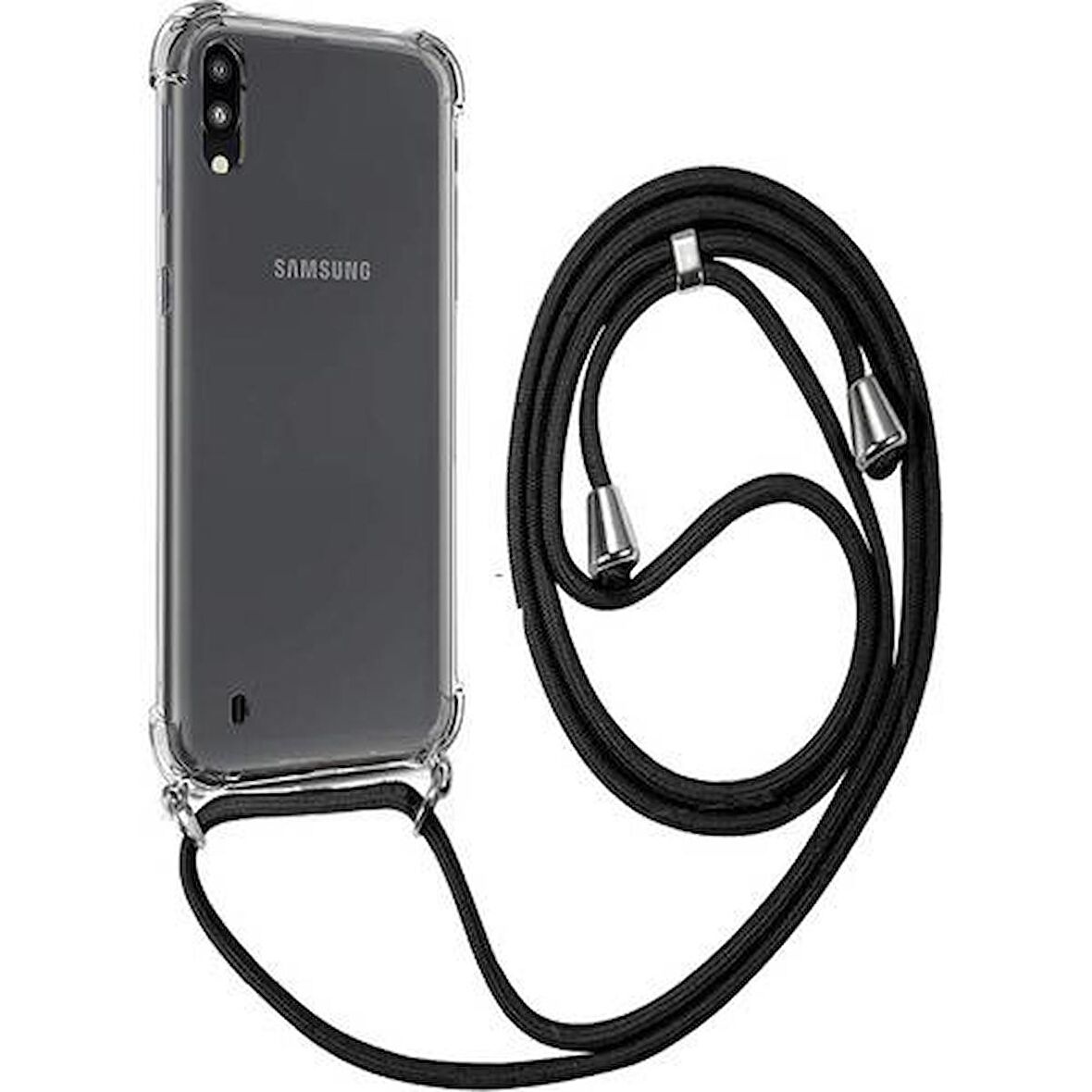 Samsung Galaxy A30 Askılı İpli Şeffaf Tank Kılıf