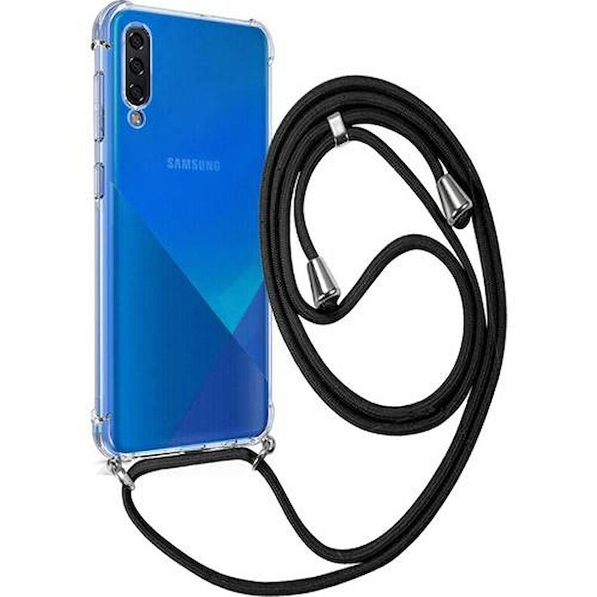Samsung Galaxy A50 Askılı İpli Şeffaf Tank Kılıf